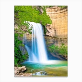 Calf Creek Waterfall, United States Realistic Photograph (3) Canvas Print