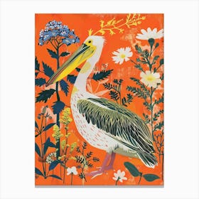 Spring Birds Pelican 3 Canvas Print