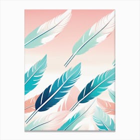 Feathers On Pink Canvas Print