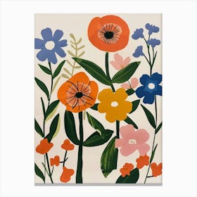 Painted Florals Phlox Canvas Print