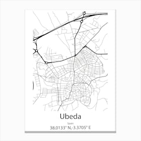 Ubeda,Spain Minimalist Map Canvas Print