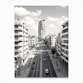 Tel Aviv, Israel, Photography In Black And White 5 Canvas Print