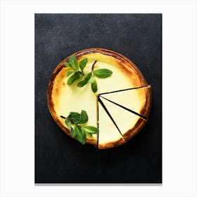 Vanilla cheesecake — Food kitchen poster/blackboard, photo art Canvas Print