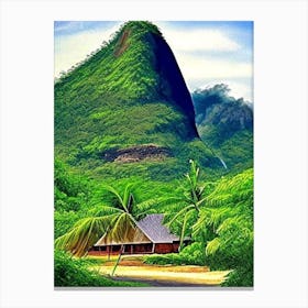Nuku Hiva French Polynesia Soft Colours Tropical Destination Canvas Print