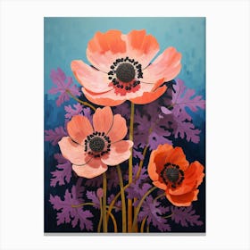 Surreal Florals Anemone 1 Flower Painting Canvas Print