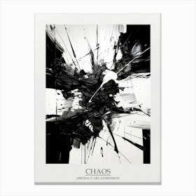 Chaos Abstract Black And White 7 Poster Canvas Print