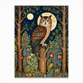 William Morris Owl In The Woods 1 Canvas Print