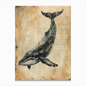 Kitsch Retro Whale Collage 2 Canvas Print