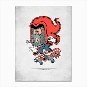 Hoodie Skateboard Canvas Print