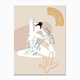 Yoga Woman. Boho Yoga Girl & Flowers — boho poster, boho wall art Canvas Print