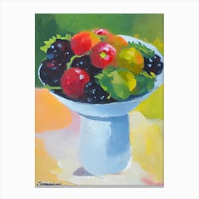 Blackcurrant Bowl Of fruit Canvas Print