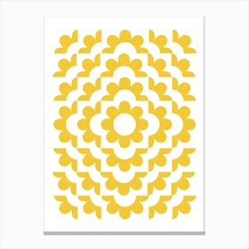 Midcentury Modern Abstract Geometric Flower Pattern Floral in Mustard Yellow Gold 2 Canvas Print