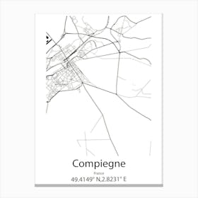 Compiegne,France Minimalist Map Canvas Print