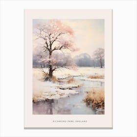 Dreamy Winter Painting Poster Richmond Park England 4 Canvas Print