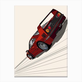 Car Ferrari F40 Crema Canvas Print