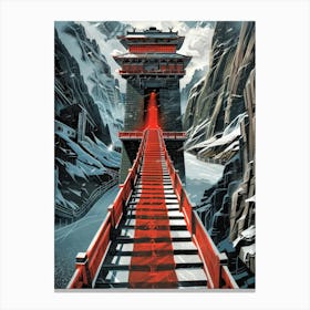 Red Bridge 1 Canvas Print