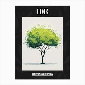 Lime Tree Pixel Illustration 1 Poster Canvas Print