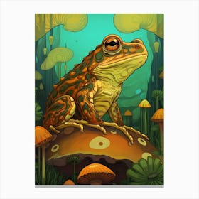 African Bullfrog On A Throne Storybook Style 7 Canvas Print