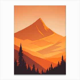 Misty Mountains Vertical Composition In Orange Tone 250 Canvas Print