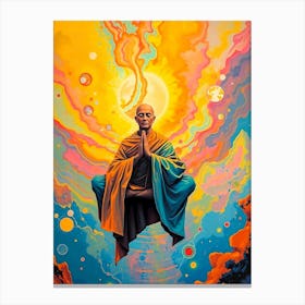 Floating Old Man in Meditation Canvas Print