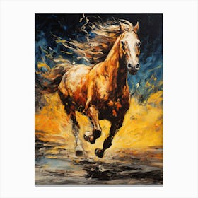 Horse Running Expressionist Painting 3 Canvas Print