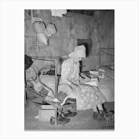 Widow, Tenant Farmer, In Her Home In Mcintosh County, Oklahoma By Russell Lee Canvas Print