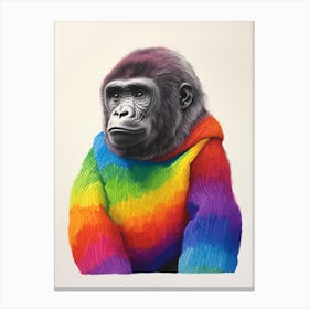 Baby Animal Wearing Sweater Gorilla Canvas Print