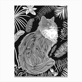 Birman Cat Minimalist Illustration 4 Canvas Print