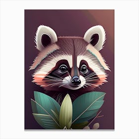 Guadeloupe Raccoon Cute Digital Canvas Print
