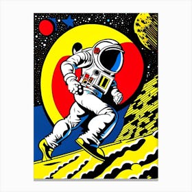 Astronaut Doing Moon Walk Comic 2 Canvas Print