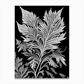 Wormwood Leaf Linocut 1 Canvas Print