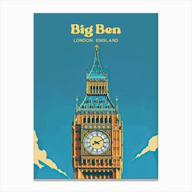 Big Ben London Vacation Art Illustration Canvas Print