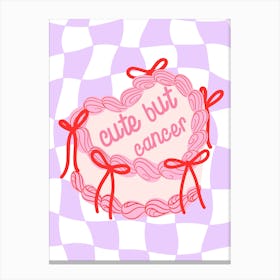 Cute But Cancer Heart Cake Canvas Print