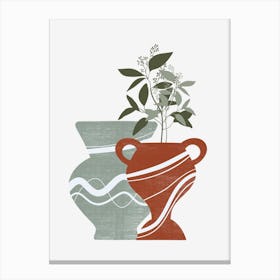 Two Vases With Plants Canvas Print