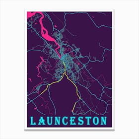 Launceston Map Poster 1 Canvas Print