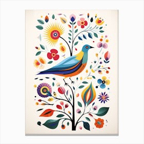 Scandinavian Bird Illustration Mockingbird 1 Canvas Print