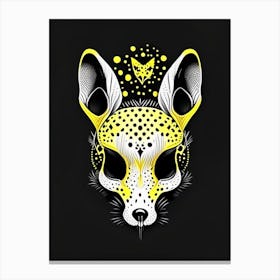 Animal Skull Yellow Doodle Canvas Print