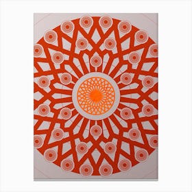 Geometric Abstract Glyph Circle Array in Tomato Red n.0159 Canvas Print