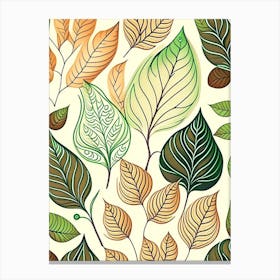 Leaf Pattern Warm Tones 2 Canvas Print