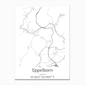 Eppelborn,Germany Minimalist Map Canvas Print