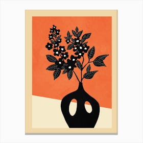 Flower Vase Orange Canvas Print