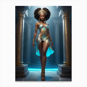 Beautiful And Sexy African American Princess 3 Canvas Print
