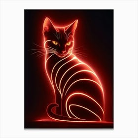 Neon Cat Canvas Print