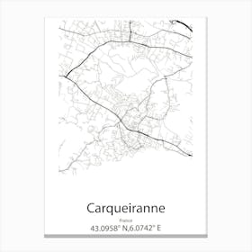 Carqueiranne,France Minimalist Map Canvas Print