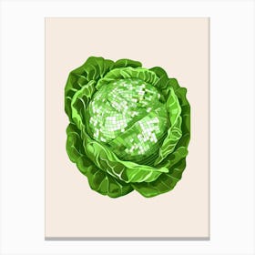 Disco Ball Lettuce Art Disco Poster Trendy Aesthetic Art Food Kitchen Canvas Print