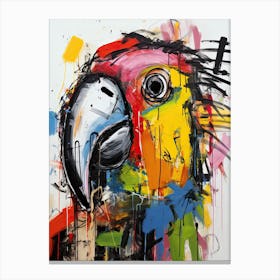 Parrot Graffiti Poetry: Neo-Expressionist Delight Canvas Print