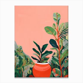 Boho Plant Painting Zz Plant 4 Canvas Print