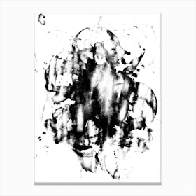 Black And White Ink Splatter Canvas Print