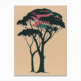 Ebony Tree Colourful Illustration 1 Canvas Print