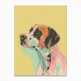 Greater Swiss Mountain Dog Dog Pastel Line Watercolour Illustration  1 Canvas Print